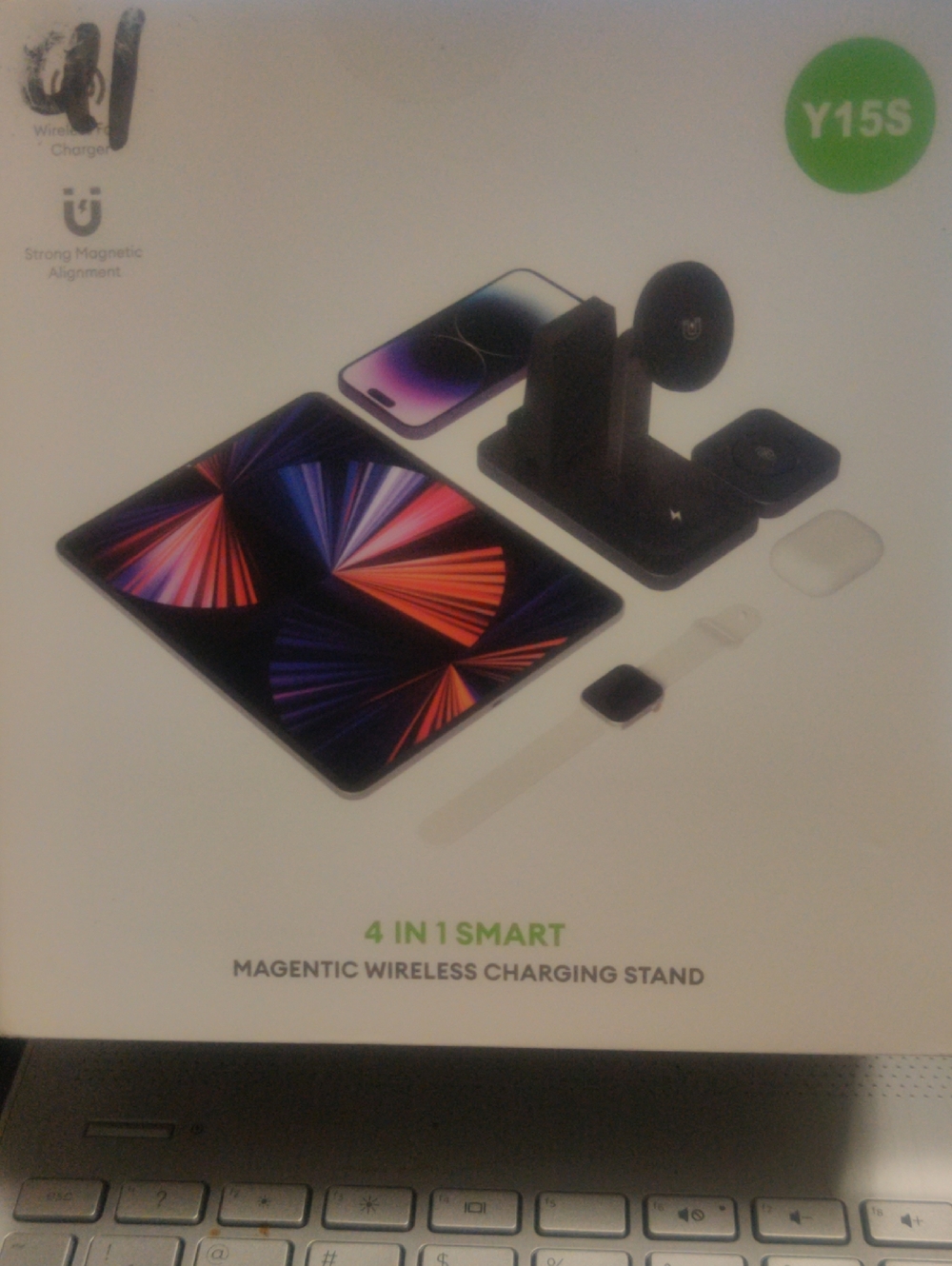 4-in-1 Magnetic Wireless Charging Stand - Black